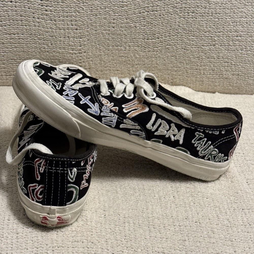 Vans OG Authentic LX Zodiac Pack VN0A4BV94IK Black Embroidered Shoes Mens 8 - Picture 7 of 10